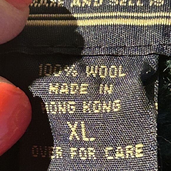 Abercrombie & Fitch Fair Isle Sweater Men's XL Green V-Neck Wool Y2K - Picture 7 of 7